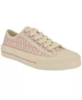 Женские кроссовки Carey Jacquard Logo Low-Top на шнурках GUESS, розовый