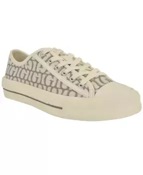 Женские кроссовки Carey Jacquard Logo Low-Top на шнурках GUESS, серый