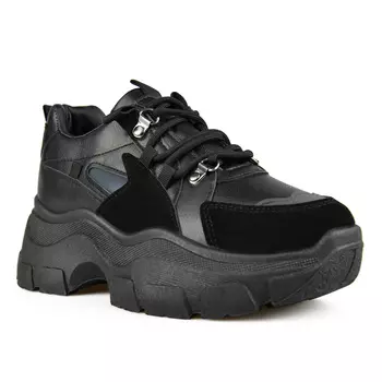 Женские кроссовки черные на платформе Tendenz