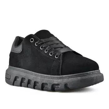 Женские кроссовки черные на платформе Tendenz