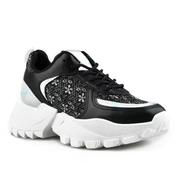 Женские кроссовки черные на платформе Tendenz