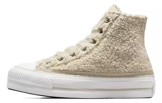 Женские кроссовки Chuck Taylor All Star Lift Platform High «Outline - Oat Milk» Converse, кремовый