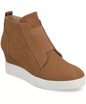 Женские кроссовки Clara на платформе с внутренней молнией Journee Collection, коричневый/бежевый