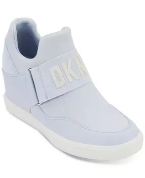 Женские кроссовки Cosmos на танкетке без шнуровки с логотипом DKNY