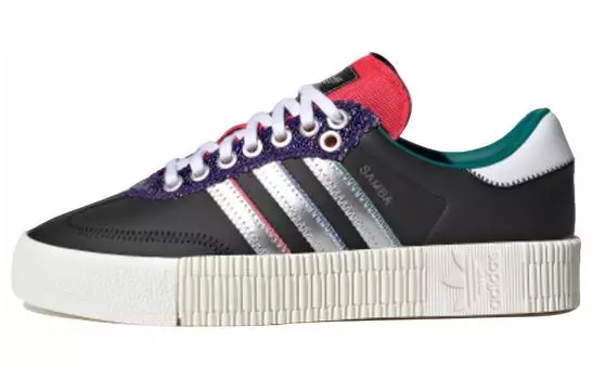 Кроссовки Adidas Samba Low Black Red Silver Women's