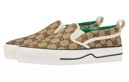 Женские слипоны Gucci Tennis 1977, коричневый