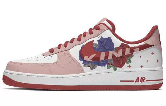Кроссовки Nike Air Force 1 Skateboard Shoes Women's Low-Top White Red Blue