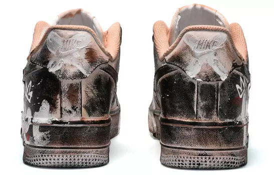 Кроссовки Nike Air Force 1 Skateboard Shoes Women's Low-Top Black White Red