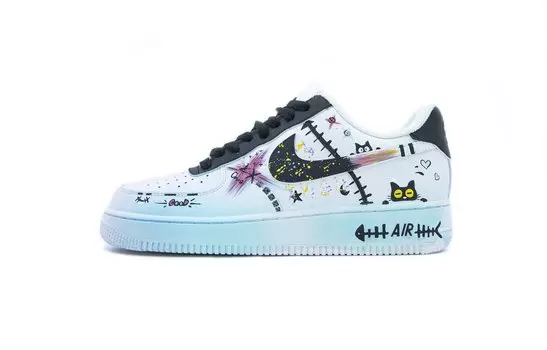 Женские кроссовки для скейтбординга Nike Air Force 1, The cat's heart is budding