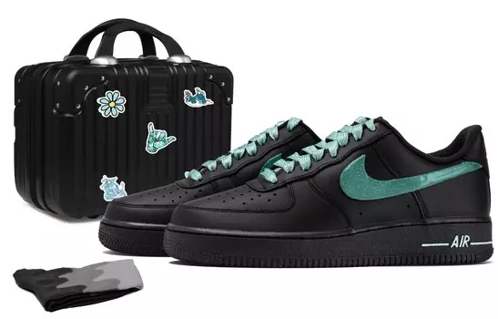 Женские кроссовки для скейтбординга Nike Air Force 1, Black/Green