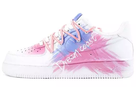 Кроссовки Nike Air Force 1 Skateboard Shoes Women's Low-Top White Pink/Blue Purple