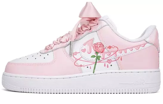 Кроссовки Nike Air Force 1 Skateboard Shoes Women's Low-Top White Pink