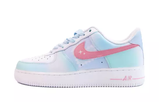 Женские кроссовки для скейтбординга Nike Air Force 1, Pink Blue White