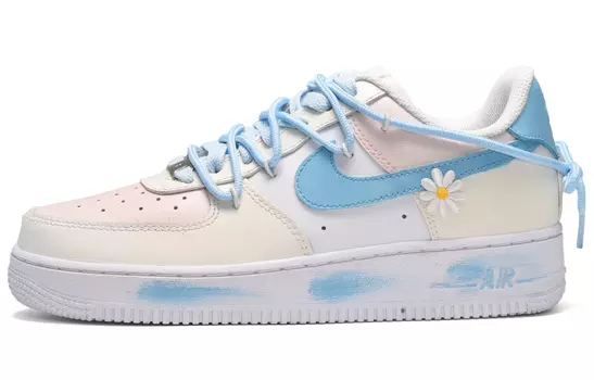 Кроссовки Nike Air Force 1 Skateboard Shoes Women's Low-Top Pink Yellow Blue