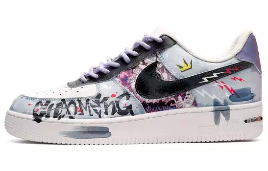 Кроссовки Nike Air Force 1 Skateboard Shoes Women's Low-Top Black White Blue