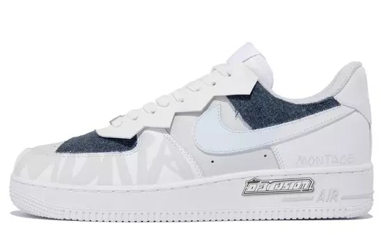 Женские кроссовки для скейтбординга Nike Air Force 1, White/Blue/Gray