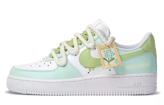 Женские кроссовки для скейтбординга Nike Air Force 1, White/Green