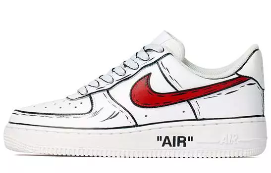 Женские кроссовки для скейтбординга Nike Air Force 1, Red and White