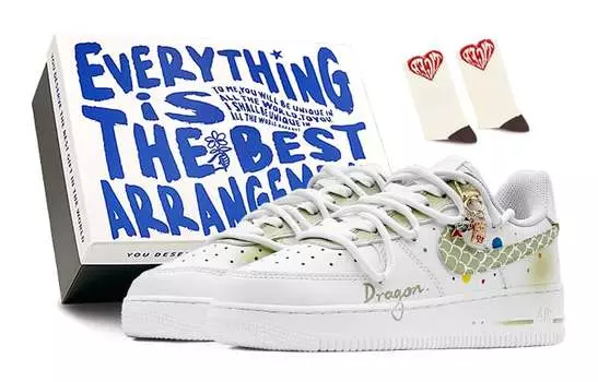 Женские кроссовки для скейтбординга Nike Air Force 1, White/Green