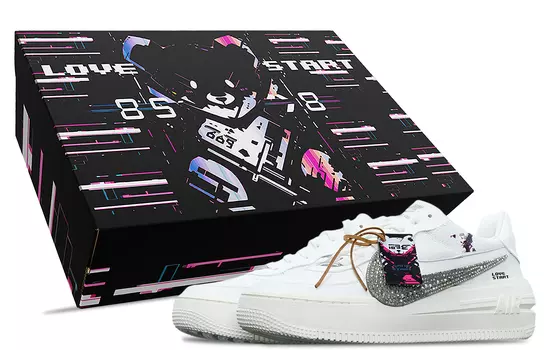 Женские кроссовки для скейтбординга Nike Air Force 1, Cyber Lover Grey Diamond