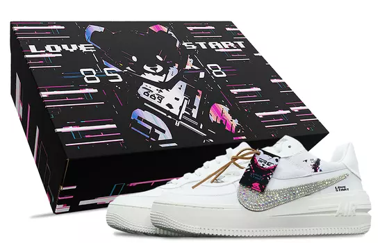 Женские кроссовки для скейтбординга Nike Air Force 1, Cyber Fancy White Diamond