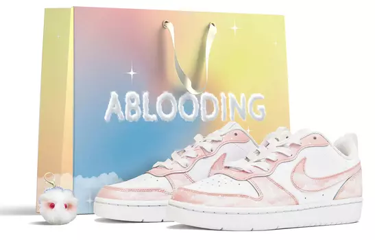 Кроссовки Nike Court Borough Skateboard Shoes Women's Low-Top Pink White