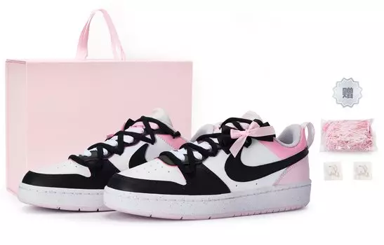 Женские кроссовки для скейтбординга Nike Court Borough Low, Core Black / Cloud White / Team Shock Pink 2