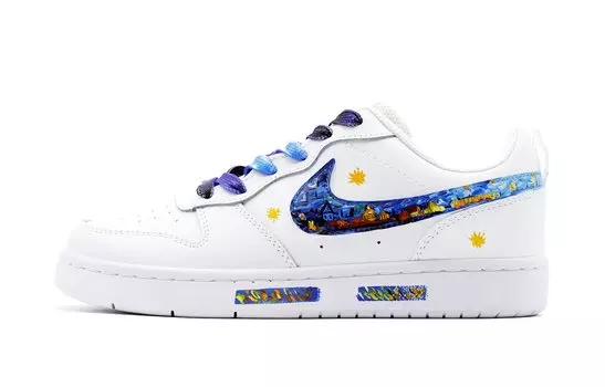 Женские кроссовки для скейтбординга Nike Court Borough Low, Blue with White Lettering