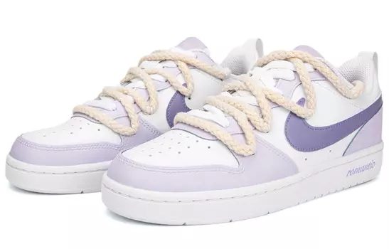 Кроссовки Nike Court Borough Series Skateboard Shoes Women's Low-Top White Purple