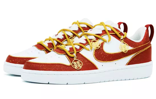 Женские кроссовки для скейтбординга Nike Court Borough Low, Red and white gold
