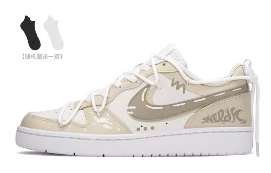 Кроссовки Nike Court Borough Series Skateboard Shoes Women's Low-Top Brown Beige