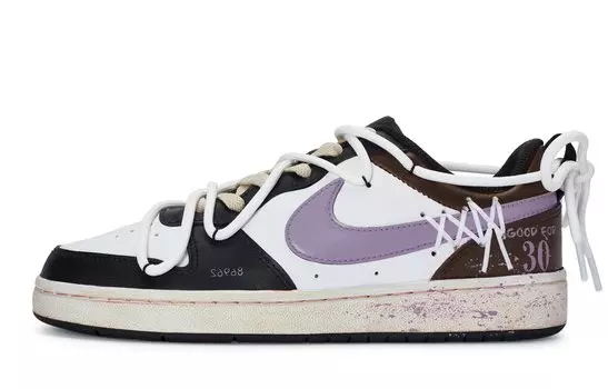 Женские кроссовки для скейтбординга Nike Court Borough Low, Black, white, purple-brown