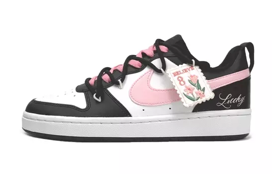 Женские кроссовки для скейтбординга Nike Court Borough Low, Core Black / Cloud White / Team Shock Pink 2