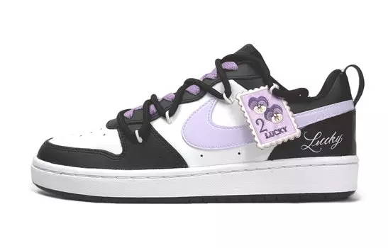 Женские кроссовки для скейтбординга Nike Court Borough Low, White/Bright Concord/True Red/Black