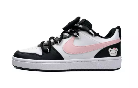 Женские кроссовки для скейтбординга Nike Court Borough Low, Core Black / Cloud White / Team Shock Pink 2