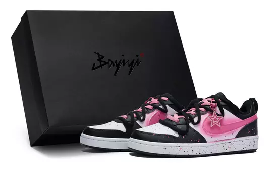 Женские кроссовки для скейтбординга Nike Court Borough Low, Core Black / Cloud White / Team Shock Pink 2