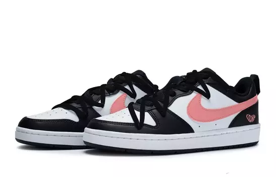 Женские кроссовки для скейтбординга Nike Court Borough Low, Core Black / Cloud White / Team Shock Pink 2