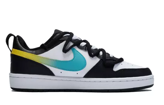 Женские кроссовки для скейтбординга Nike Court Borough Low, Black, white, blue, yellow