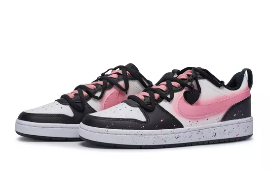 Женские кроссовки для скейтбординга Nike Court Borough Low, Core Black / Cloud White / Team Shock Pink 2