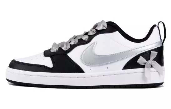 Женские кроссовки для скейтбординга Nike Court Borough Low, Black and silver bow