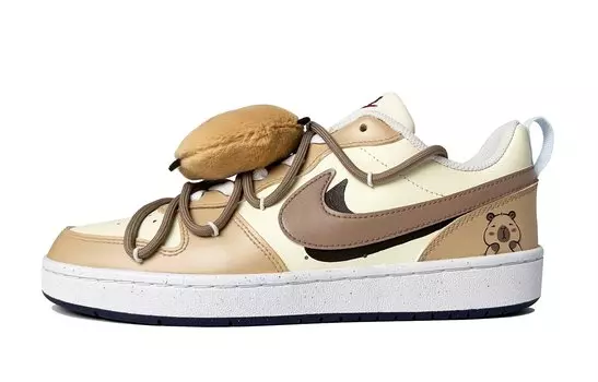Женские кроссовки для скейтбординга Nike Court Borough Low, Khaki/Vivid Sulphur/Anthracite/Black