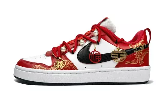 Женские кроссовки для скейтбординга Nike Court Borough Low, Red and White
