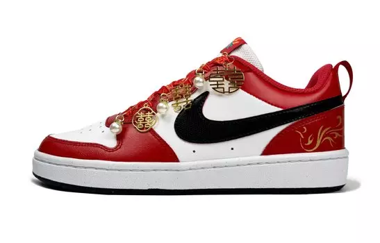 Женские кроссовки для скейтбординга Nike Court Borough Low, Red and White