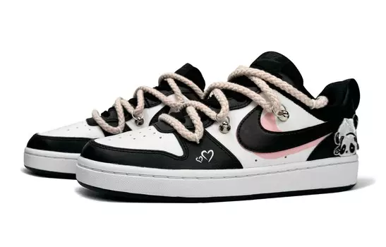 Женские кроссовки для скейтбординга Nike Court Borough Low, Core Black / Cloud White / Team Shock Pink 2