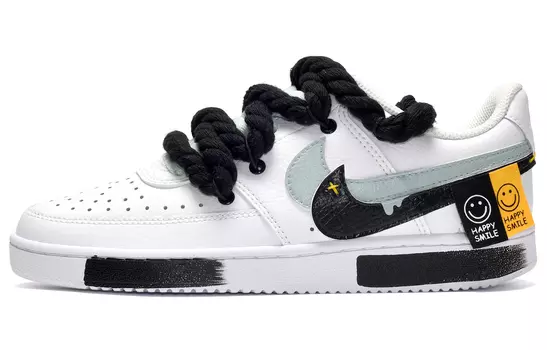 Кроссовки Nike Court Vision 1 Skateboard Shoes Women's Low-Top Black White Blue