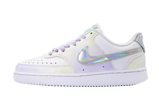 Женские кроссовки для скейтбординга Nike Court Vision 1, White/White/Blue Tint/Rush Fuchsia