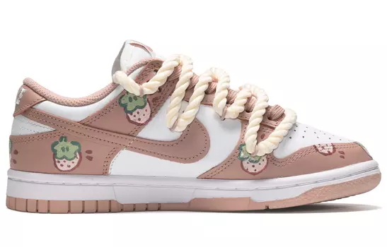 Кроссовки Nike Dunk Skateboard Shoes Women's Low-Top White Pink