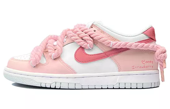 Кроссовки Nike Dunk Skateboard Shoes Women's Low-Top Pink White