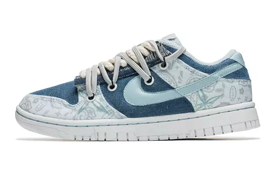 Кроссовки Nike Dunk Skateboard Shoes Women's Low-Top Gray Blue