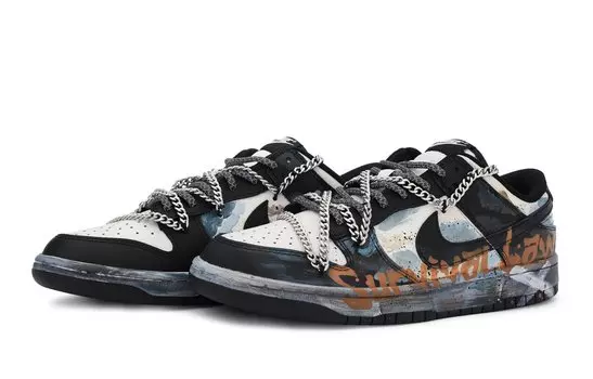 Женские кроссовки для скейтбординга Nike Dunk, Black, blue, beige, white